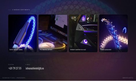 Web Ambiente Light – světelný design, v procesu tvorby VERNO